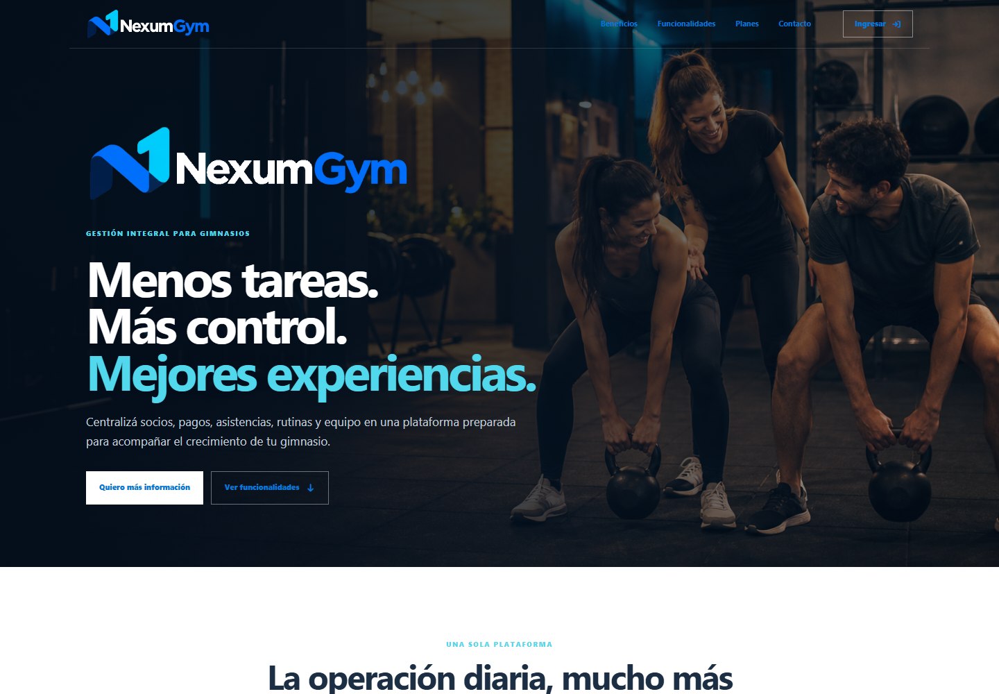 Pantalla de acceso de NexumGym